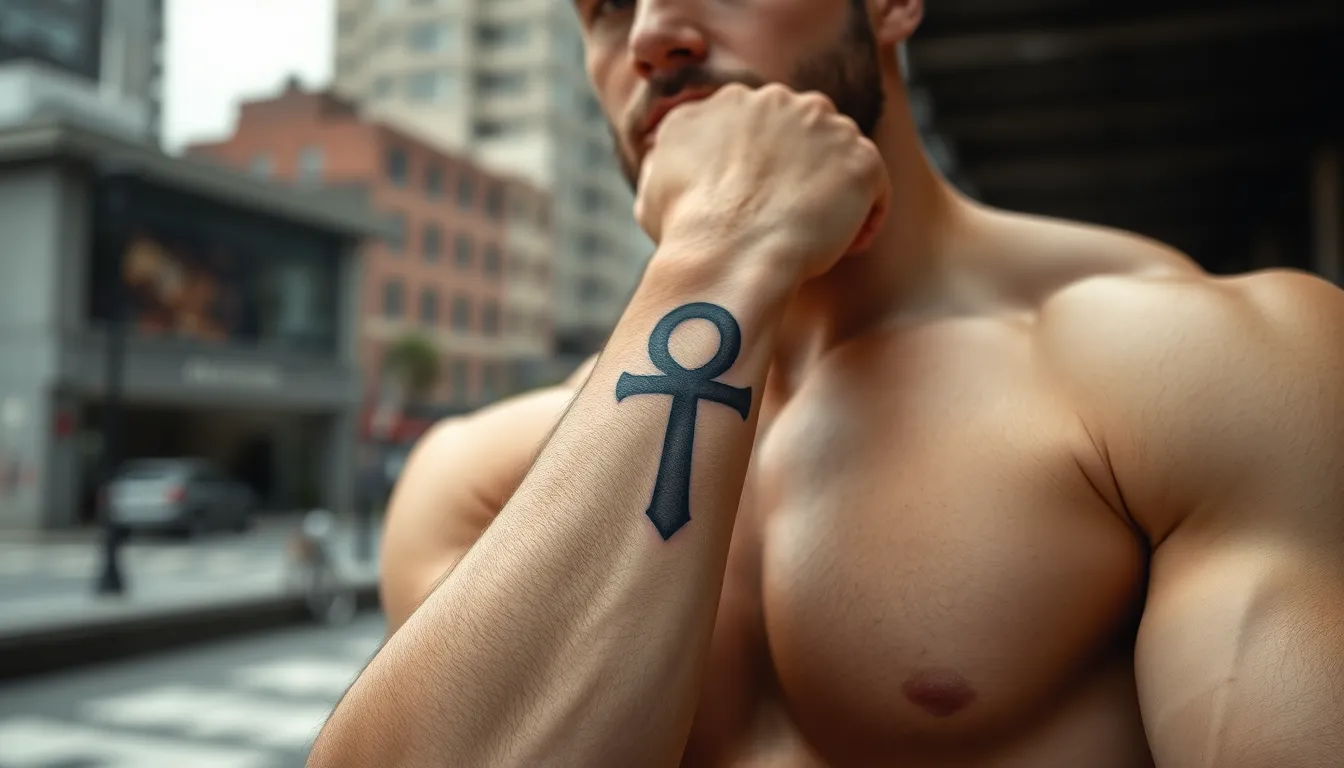 25 Powerful Ankh Tattoo Designs for Men: Ancient Egyptian Symbols That Command Respect 4 25 Powerful Ankh Tattoo Designs for Men: Ancient Egyptian Symbols That Command Respect 3