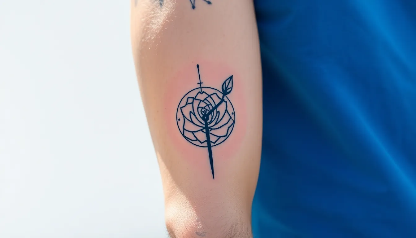 45 Best Clock and Rose Tattoo Designs for Men: Meanings, Styles & Placement Ideas 4 45 Best Clock and Rose Tattoo Designs for Men: Meanings, Styles & Placement Ideas 3