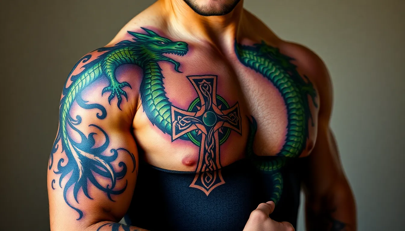 50 Epic Dragon Tattoo Sleeve Ideas for Men: Japanese, Celtic & Modern Designs 3