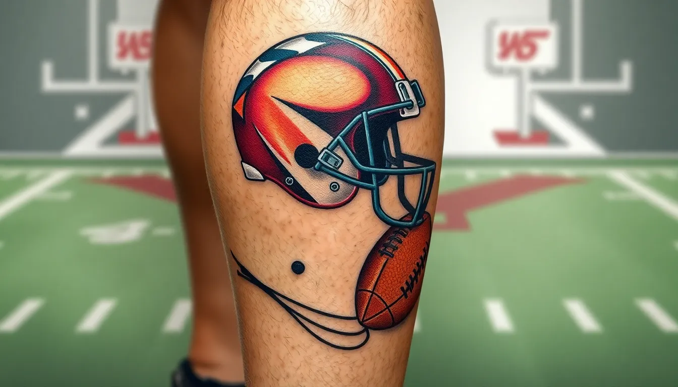 50+ Football Tattoo Ideas for Men's Legs: Team Logos, Players & Championship Designs 3