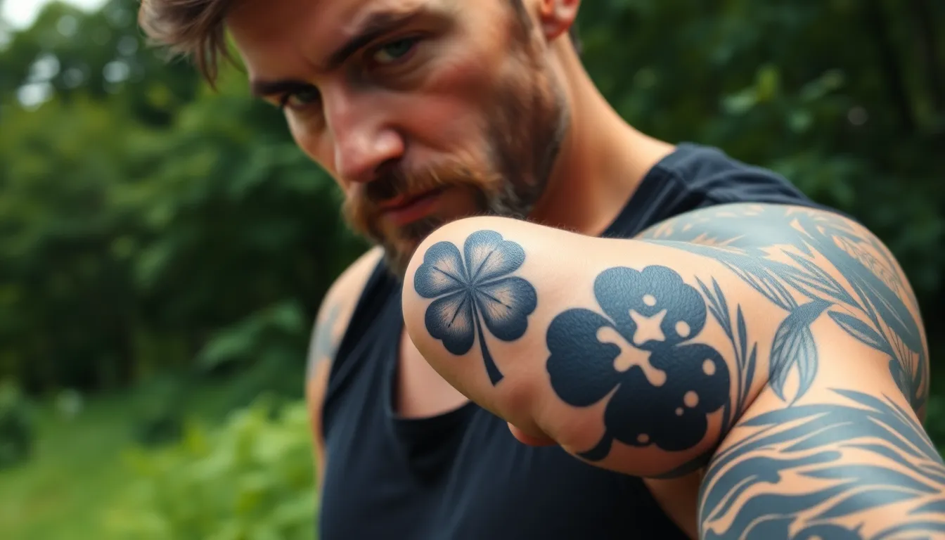 50 Best Four Leaf Clover Tattoo Ideas for Men: Designs, Meanings & Placement Tips 4 50 Best Four Leaf Clover Tattoo Ideas for Men: Designs, Meanings & Placement Tips 3