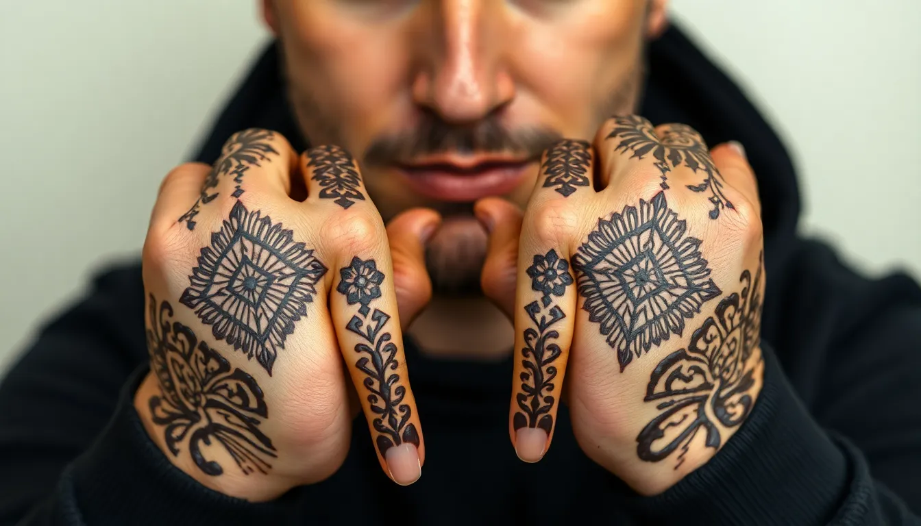 50+ Bold Henna Tattoo Designs for Men: From Tribal to Minimalist Styles 3
