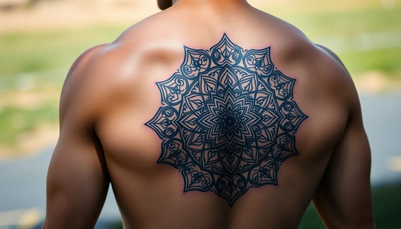 Ultimate Guide to Mandala Back Tattoos for Men: Designs, Meaning & Placement Tips 4 Ultimate Guide to Mandala Back Tattoos for Men: Designs, Meaning & Placement Tips 3