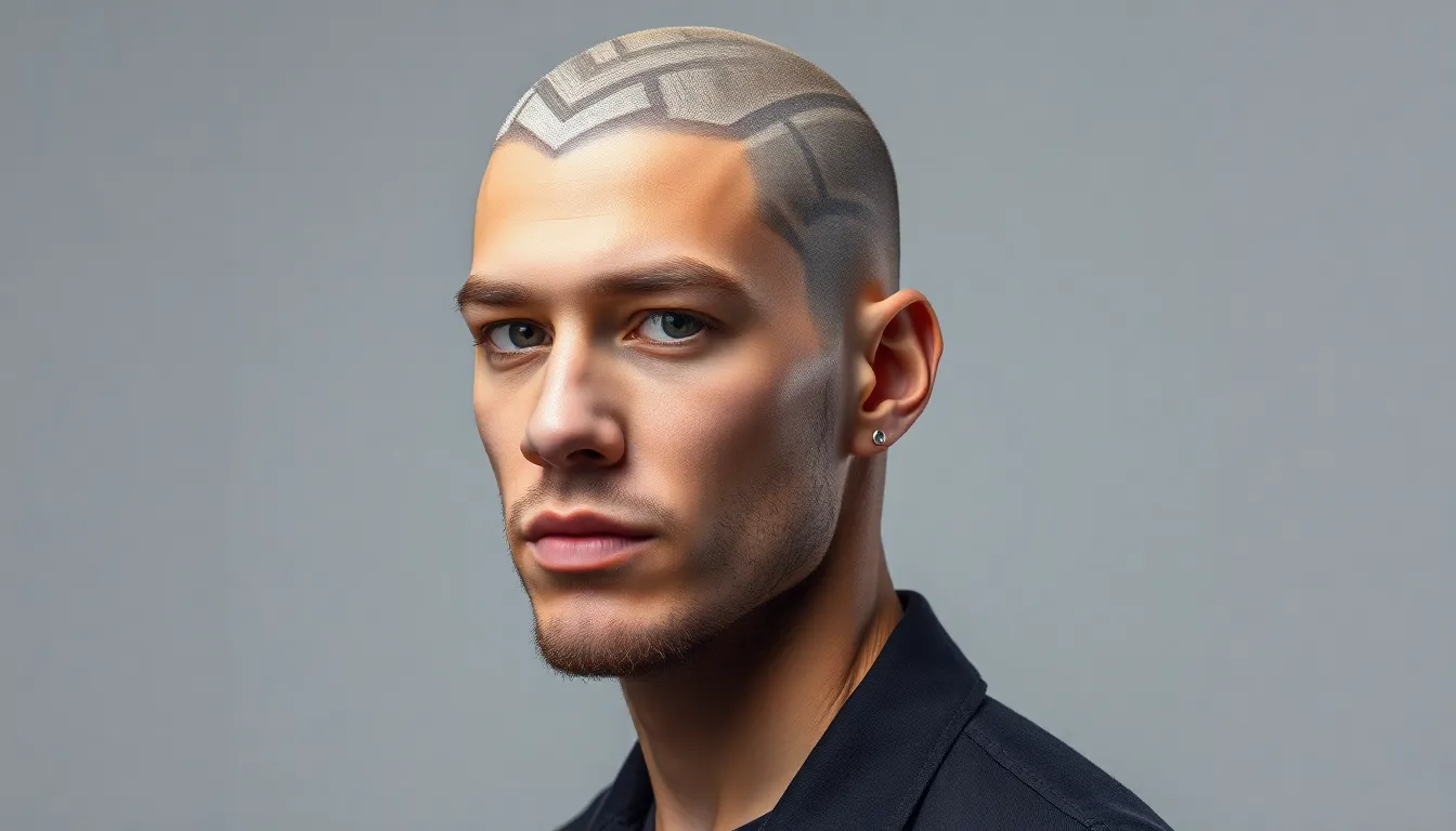 25 Stunning Shaved Head Designs for Men: From Classic to Creative Patterns 4 25 Stunning Shaved Head Designs for Men: From Classic to Creative Patterns 3
