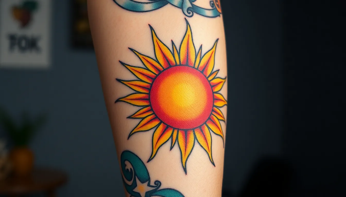 50 Powerful Sun Tattoo Designs for Men: From Tribal to Modern Styles (2025 Guide) 4 50 Powerful Sun Tattoo Designs for Men: From Tribal to Modern Styles (2025 Guide) 3