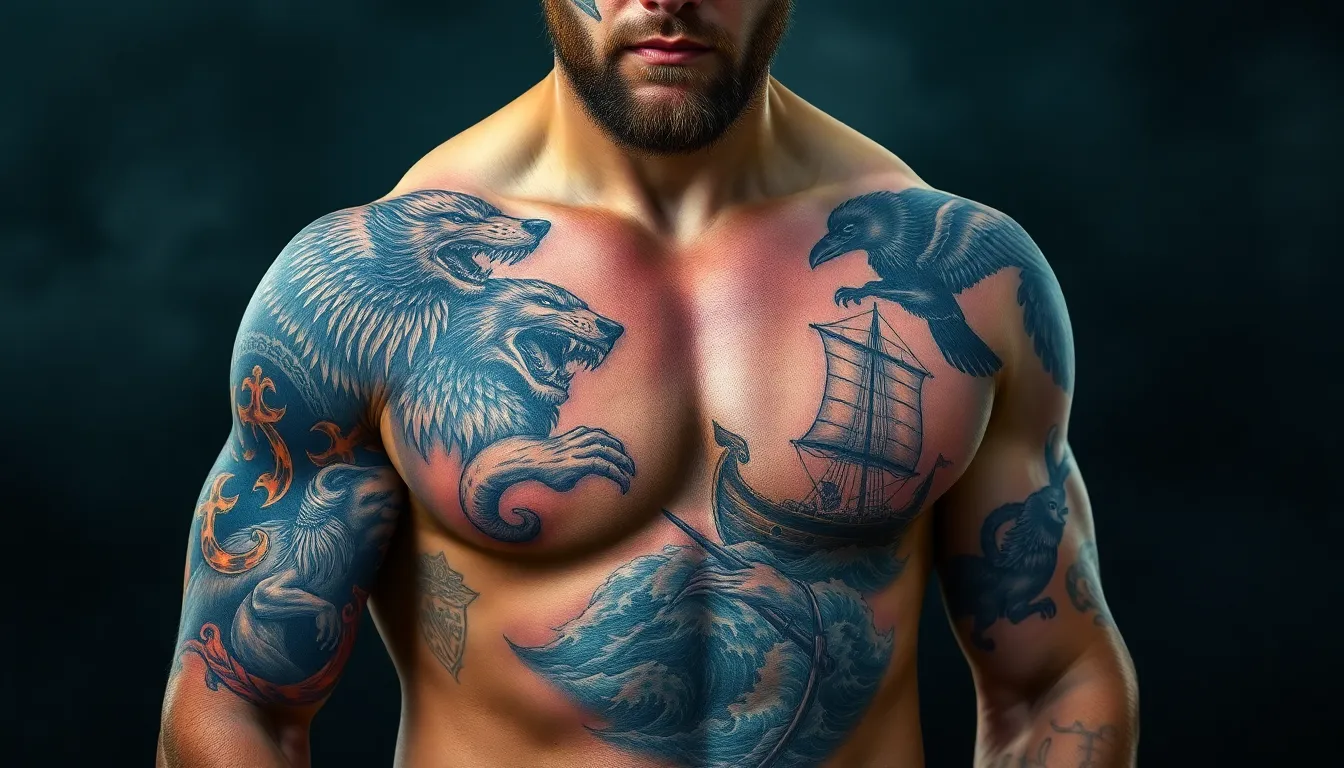 Viking Sleeve Tattoo Ideas for Men: Norse Mythology Designs & Meanings 3