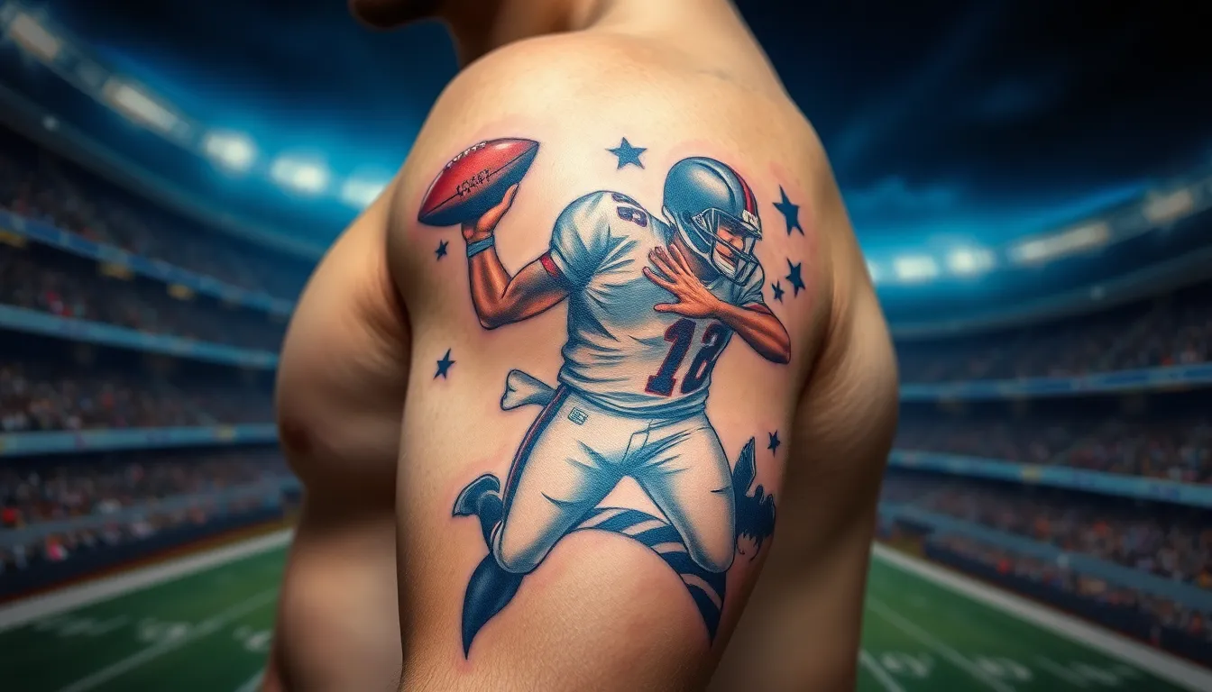50+ Badass American Football Tattoo Ideas for Men Who Bleed Team Colors 6 50+ Badass American Football Tattoo Ideas for Men Who Bleed Team Colors 5