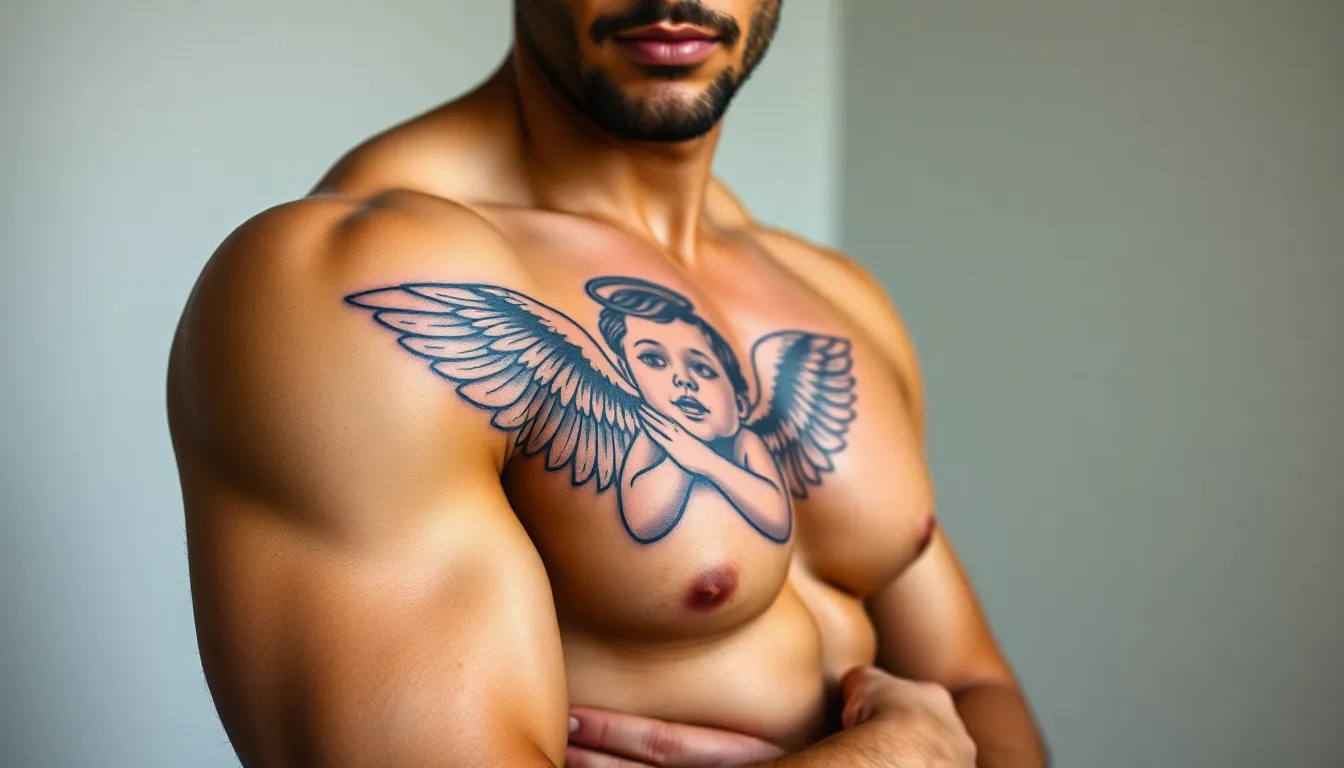 50+ Baby Angel Tattoo Ideas for Men: Meaningful Designs & Placement Guide 6 50+ Baby Angel Tattoo Ideas for Men: Meaningful Designs & Placement Guide 5
