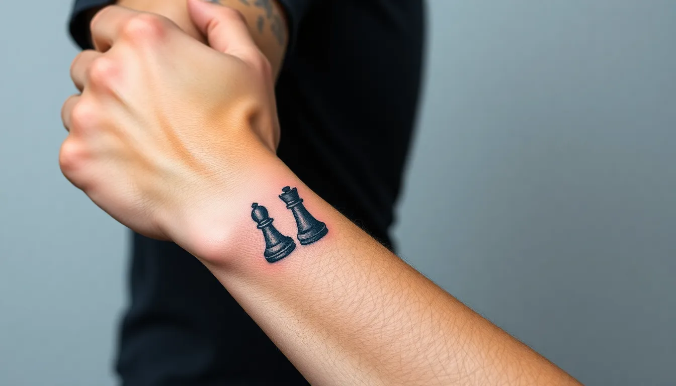 25 Epic Chess Tattoo Ideas for Men: From Kings to Checkmate Designs 6 25 Epic Chess Tattoo Ideas for Men: From Kings to Checkmate Designs 5