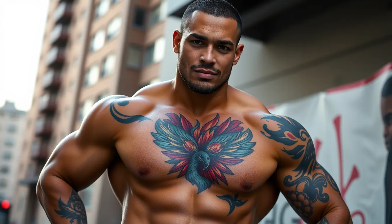 50 Bold Chest Tattoo Ideas for Men: Powerful Words That Make a Statement 6 50 Bold Chest Tattoo Ideas for Men: Powerful Words That Make a Statement 5