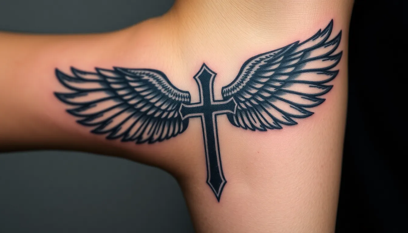 Cross With Wings Tattoo For Men: 50+ Powerful Designs & Meanings That Inspire 6 Cross With Wings Tattoo For Men: 50+ Powerful Designs & Meanings That Inspire 5