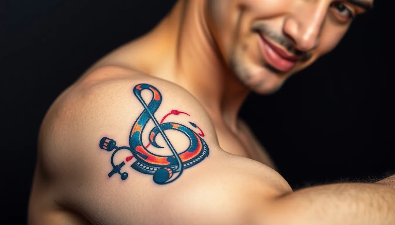 50+ DJ Tattoo Ideas for Men: Epic Designs Every Music Artist Needs 6 50+ DJ Tattoo Ideas for Men: Epic Designs Every Music Artist Needs 5