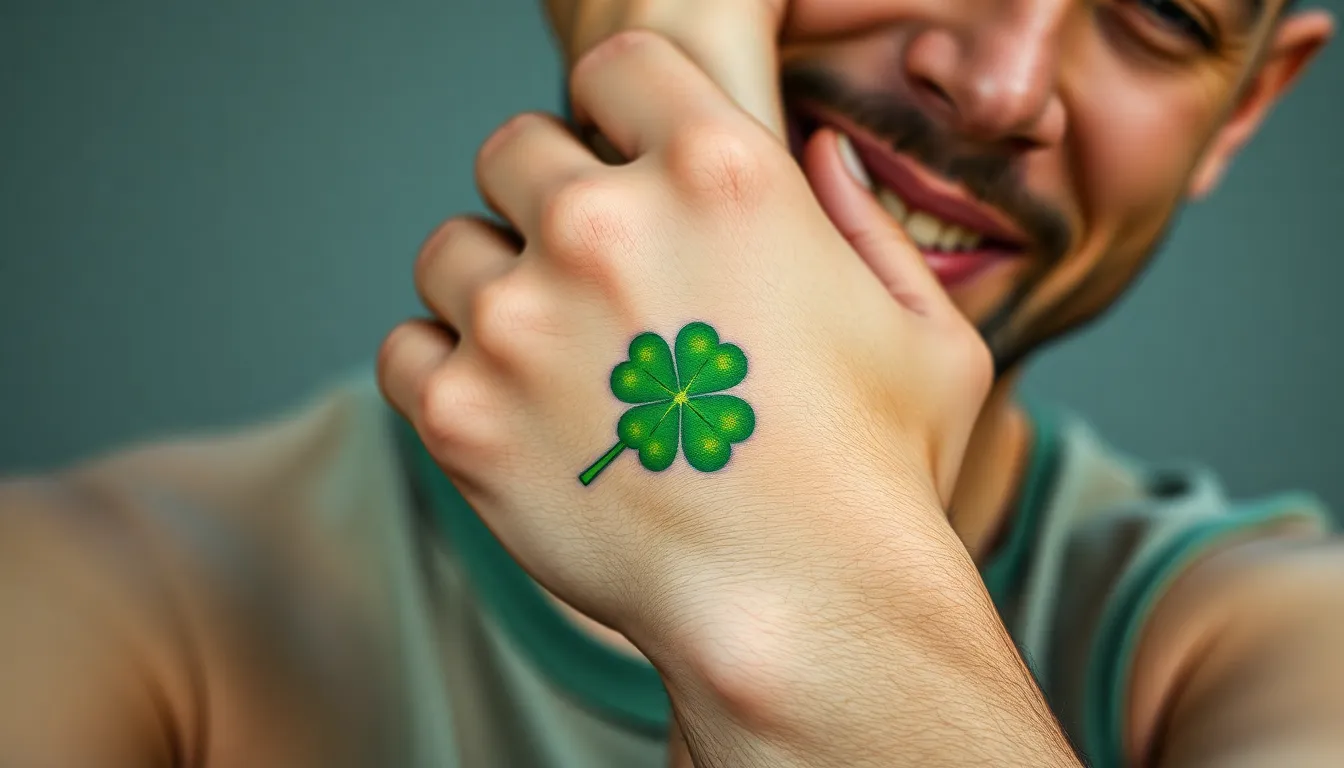 50 Best Four Leaf Clover Tattoo Ideas for Men: Designs, Meanings & Placement Tips 6 50 Best Four Leaf Clover Tattoo Ideas for Men: Designs, Meanings & Placement Tips 5