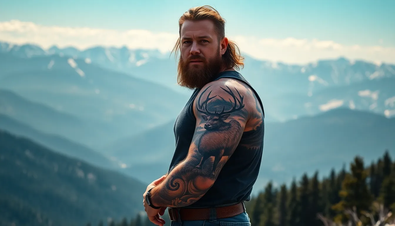 50+ Hunting Sleeve Tattoo Ideas for Men: Wildlife, Bow & Big Game Designs 5
