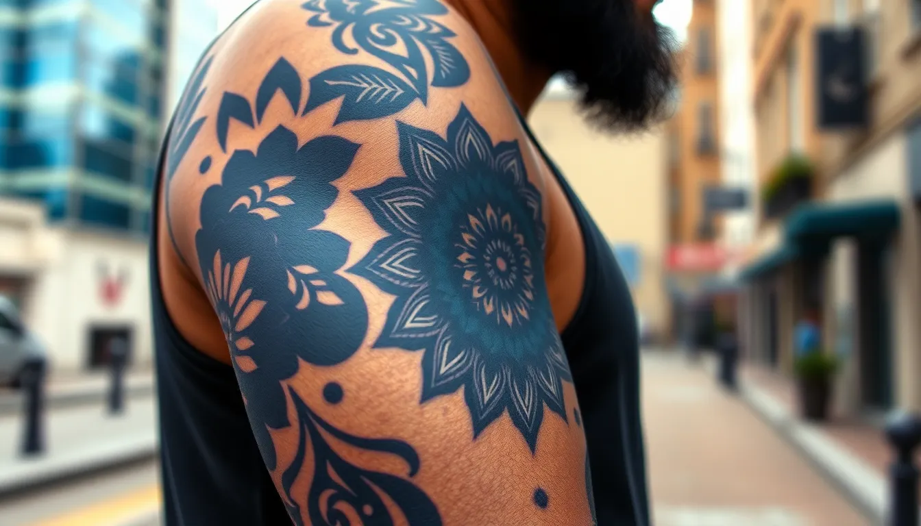Mandala Tattoo Sleeve for Men: Sacred Geometry Designs & Placement Guide 6 Mandala Tattoo Sleeve for Men: Sacred Geometry Designs & Placement Guide 5