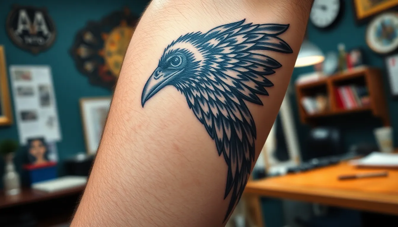 50+ Striking Raven Tattoo Ideas for Men: From Norse to Minimalist Designs 6 50+ Striking Raven Tattoo Ideas for Men: From Norse to Minimalist Designs 5