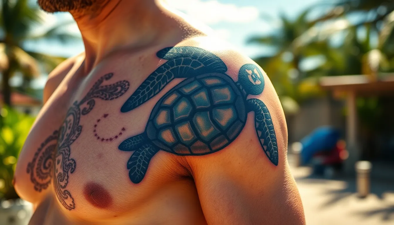 50+ Sea Turtle Tattoo Ideas for Men: Designs, Meanings & Placement Guide 6 50+ Sea Turtle Tattoo Ideas for Men: Designs, Meanings & Placement Guide 5