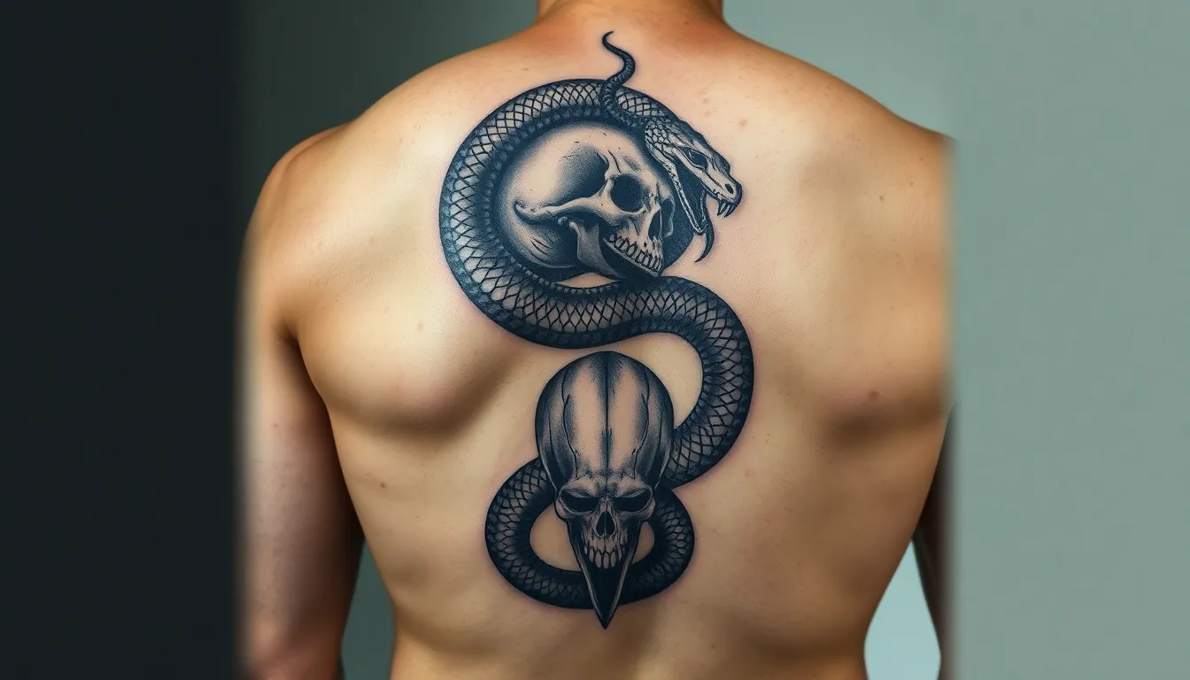 50 Bold Snake Back Tattoo Ideas for Men: Designs, Costs & Pain Guide 6 50 Bold Snake Back Tattoo Ideas for Men: Designs, Costs & Pain Guide 5