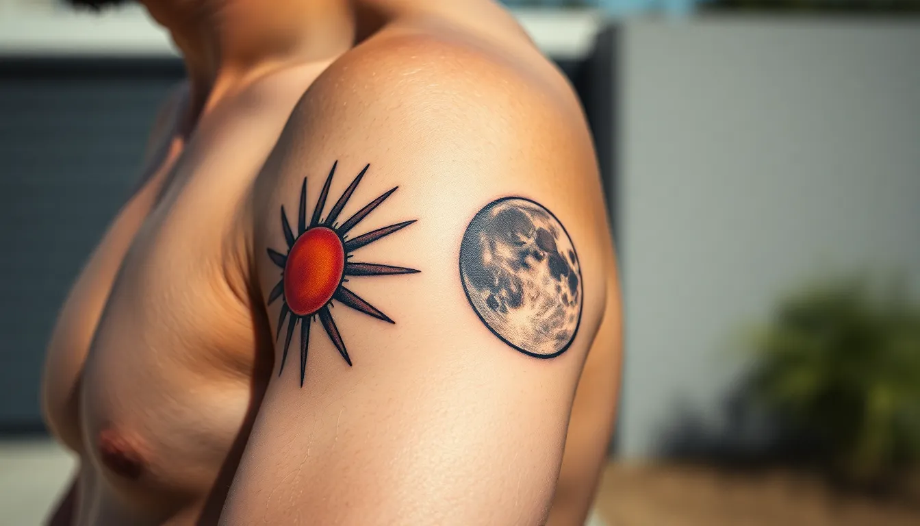 50+ Sun and Moon Tattoo Ideas for Men: Designs, Meanings & Placement Tips 6 50+ Sun and Moon Tattoo Ideas for Men: Designs, Meanings & Placement Tips 5