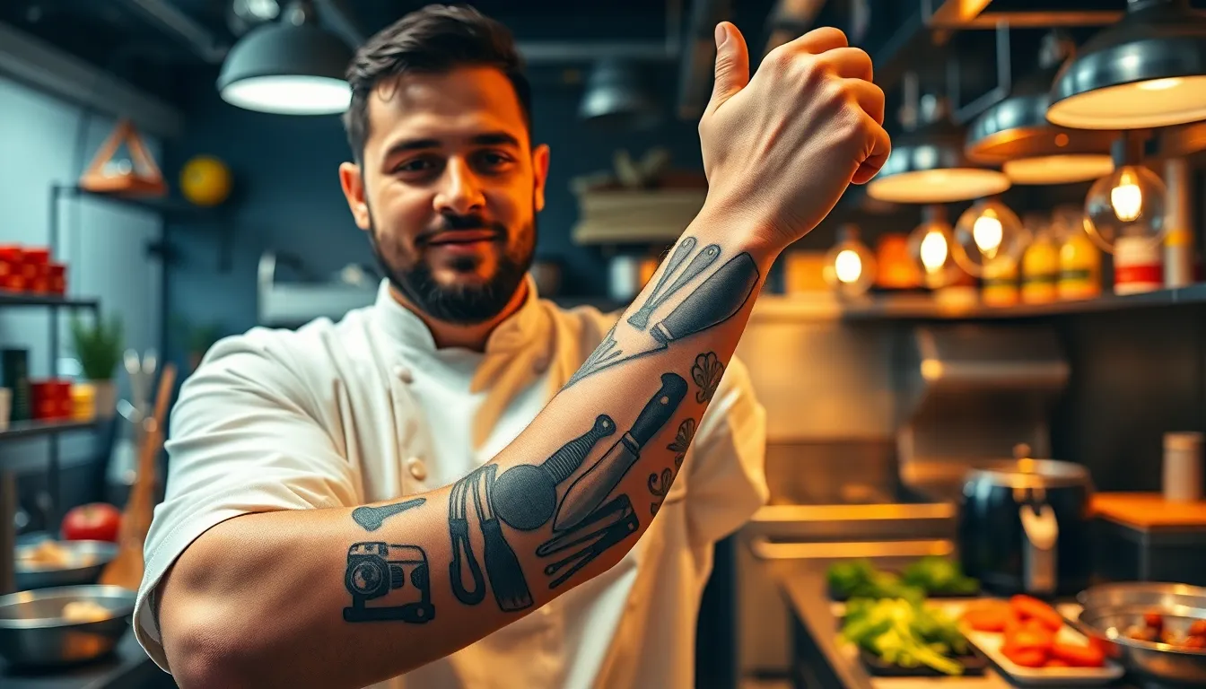 50+ Bold Chef Tattoo Ideas for Men: From Kitchen Tools to Culinary Art 8 50+ Bold Chef Tattoo Ideas for Men: From Kitchen Tools to Culinary Art 7