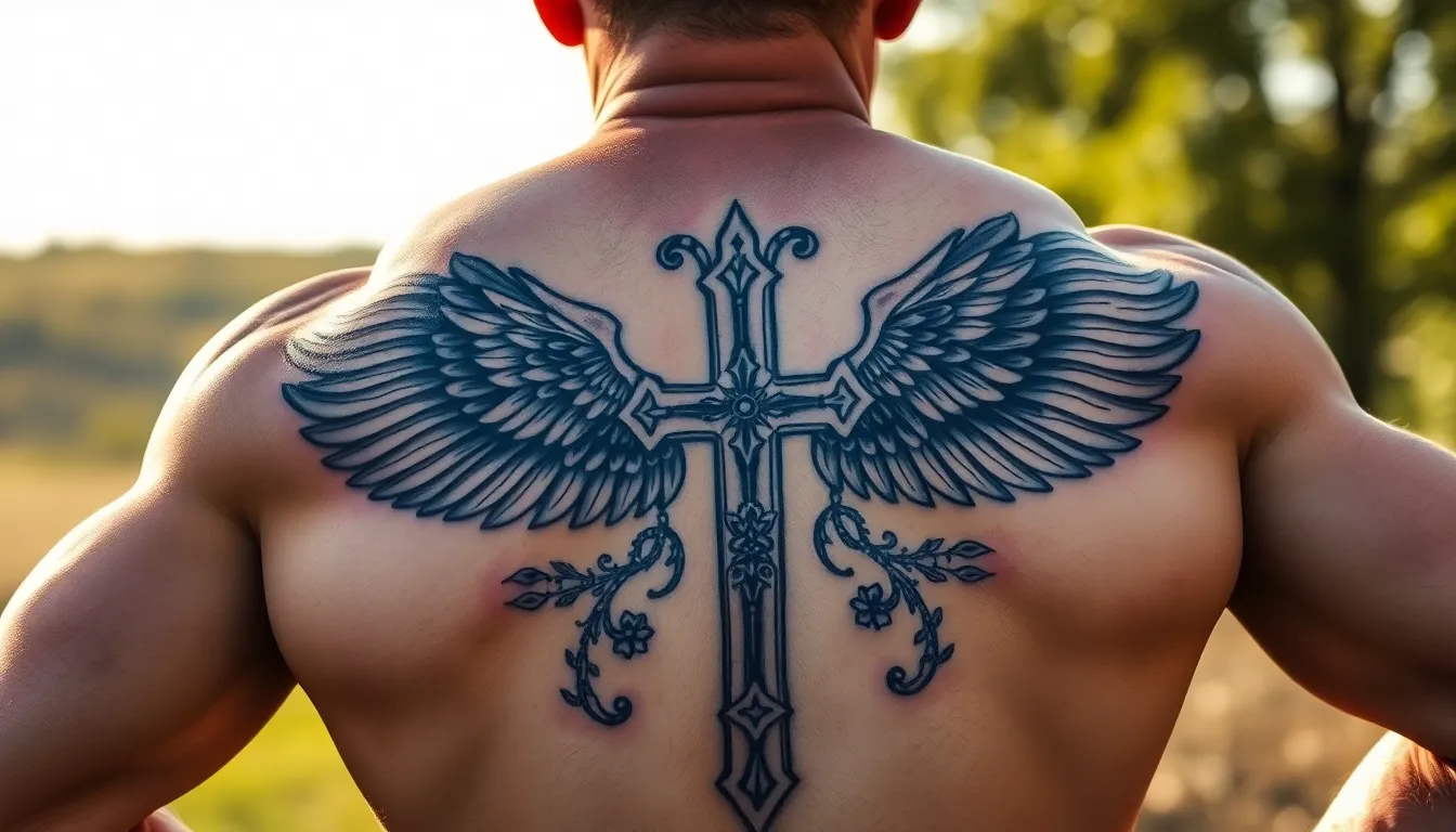 Cross With Wings Tattoo For Men: 50+ Powerful Designs & Meanings That Inspire 8 Cross With Wings Tattoo For Men: 50+ Powerful Designs & Meanings That Inspire 7