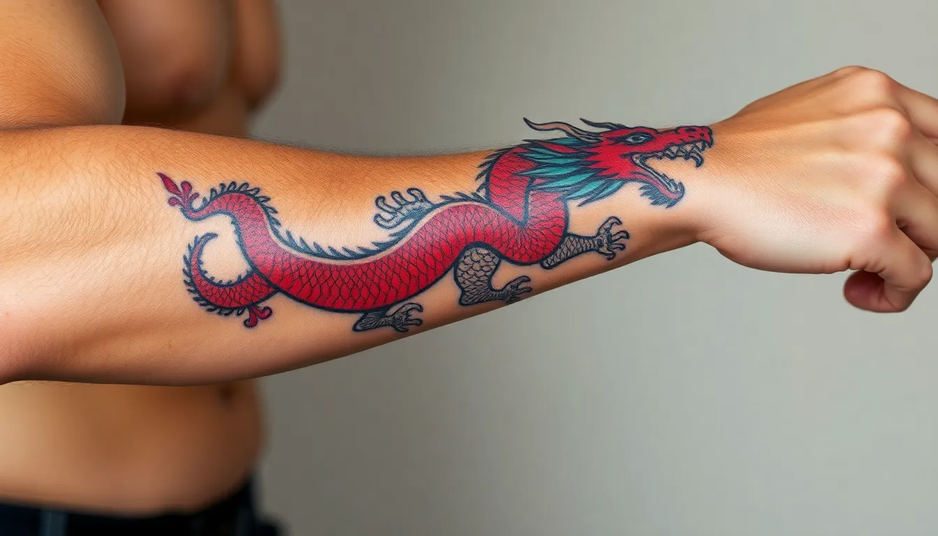 50+ Epic Dragon Tattoo Designs for Men's Forearms (2025 Style Guide) 7