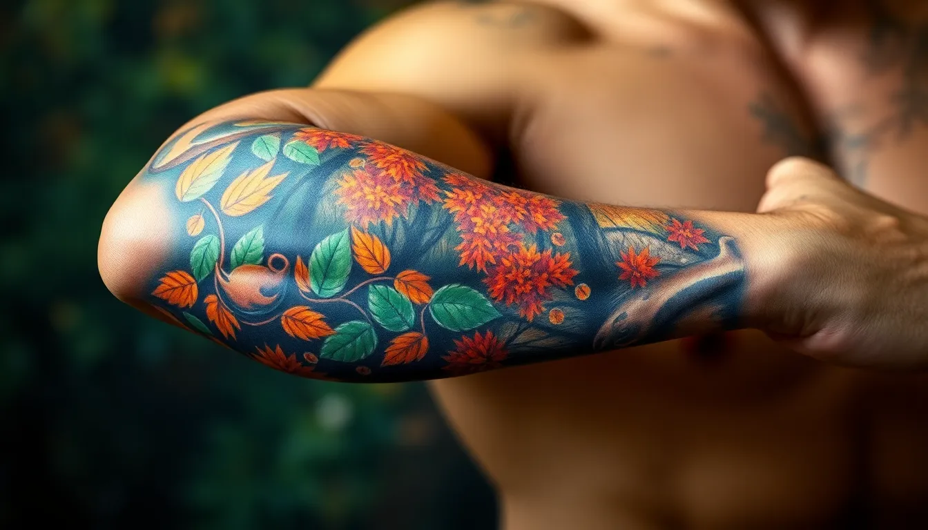 50 Forest Sleeve Tattoo Ideas for Men: Nature-Inspired Designs & Placement Tips 8 50 Forest Sleeve Tattoo Ideas for Men: Nature-Inspired Designs & Placement Tips 7