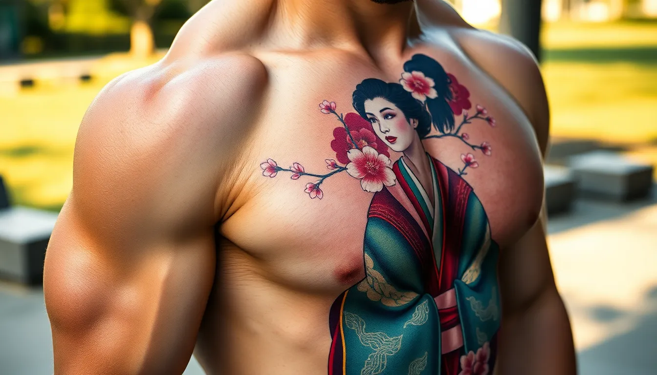 Bold Geisha Tattoo Designs for Men: Traditional Japanese Art Meets Modern Masculinity 8 Bold Geisha Tattoo Designs for Men: Traditional Japanese Art Meets Modern Masculinity 7