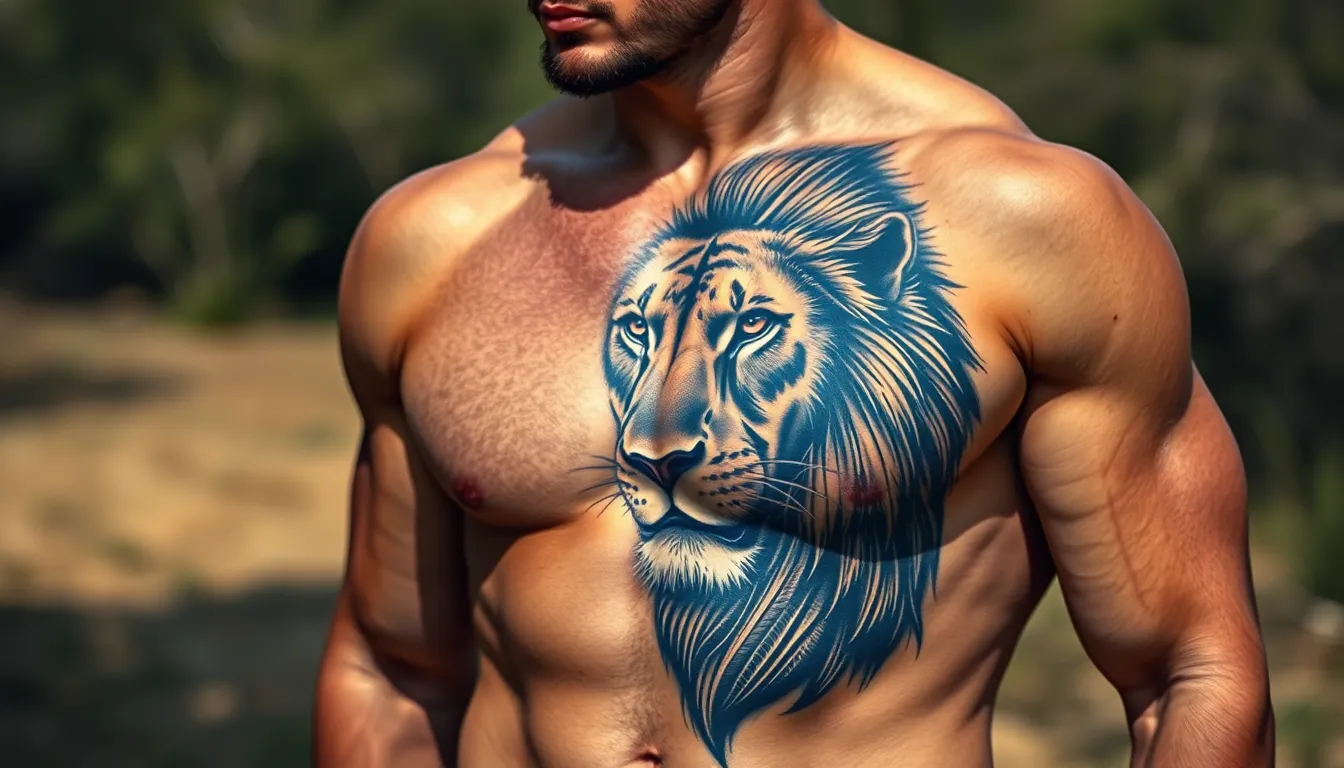 50 Bold Half Chest Tattoo Ideas for Men: Designs That Make a Statement 7
