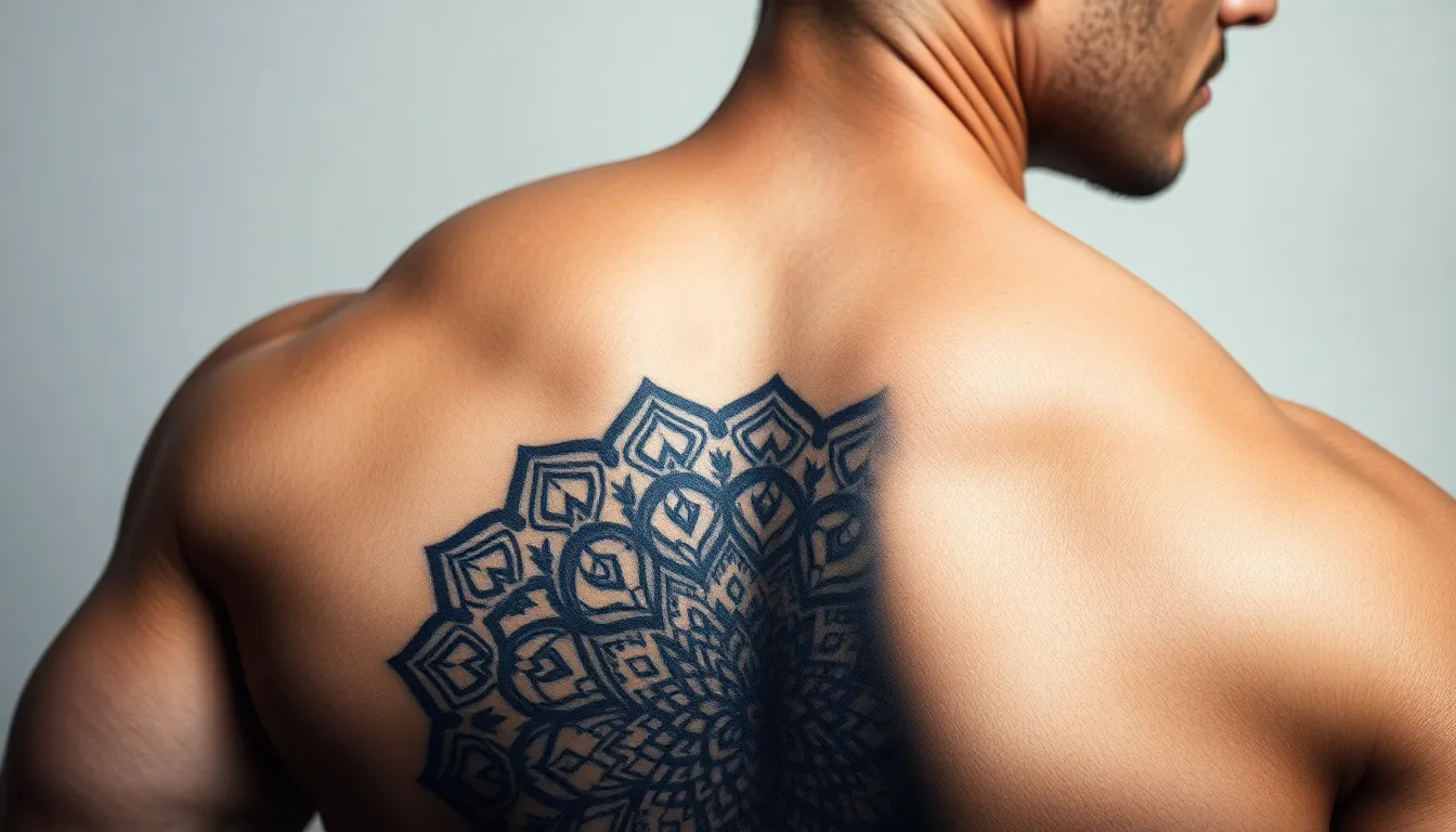 Ultimate Guide to Mandala Back Tattoos for Men: Designs, Meaning & Placement Tips 8 Ultimate Guide to Mandala Back Tattoos for Men: Designs, Meaning & Placement Tips 7