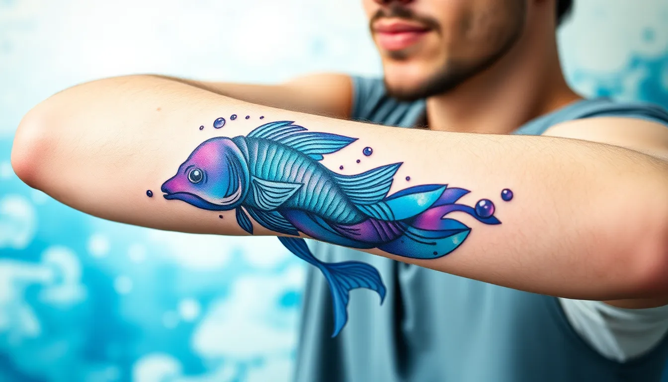 50+ Pisces Zodiac Tattoo Ideas for Men: From Minimalist to Bold Designs 8 50+ Pisces Zodiac Tattoo Ideas for Men: From Minimalist to Bold Designs 7
