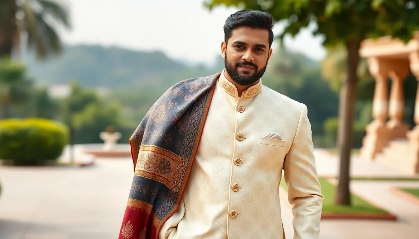 Sherwani with Shawl for Men: 7 Stunning Styles That Will Make You Stand Out 7
