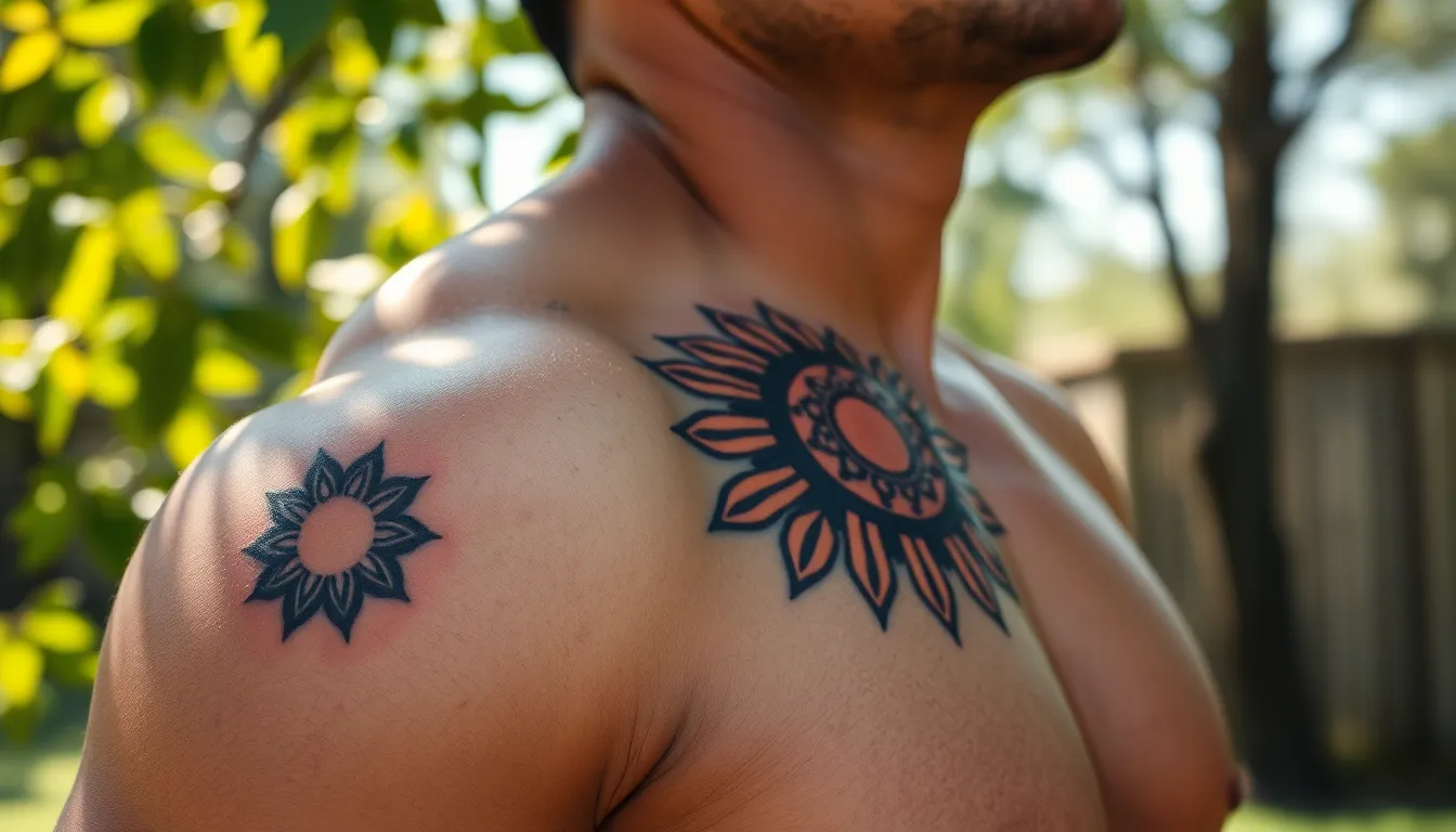 50 Powerful Sun Tattoo Designs for Men: From Tribal to Modern Styles (2025 Guide) 8 50 Powerful Sun Tattoo Designs for Men: From Tribal to Modern Styles (2025 Guide) 7