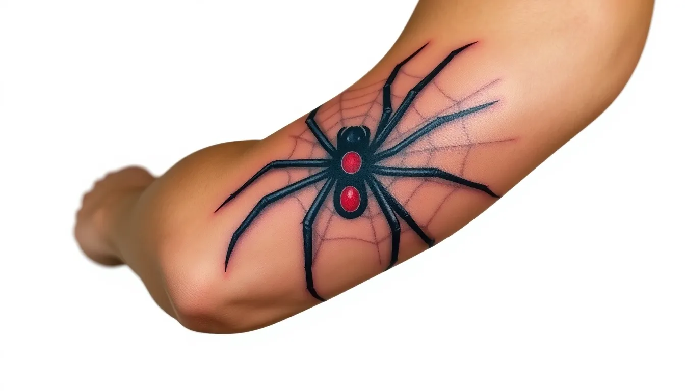 50 Bold Spider Tattoo Ideas for Men: From Black Widows to Geometric Designs 8 50 Bold Spider Tattoo Ideas for Men: From Black Widows to Geometric Designs 7