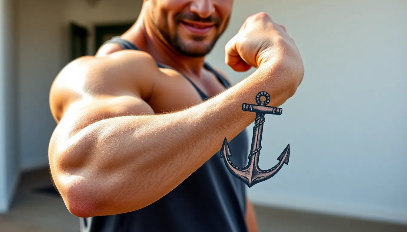 50 Bold Anchor Tattoo Designs for Men: From Classic to Modern Styles 10 50 Bold Anchor Tattoo Designs for Men: From Classic to Modern Styles 9