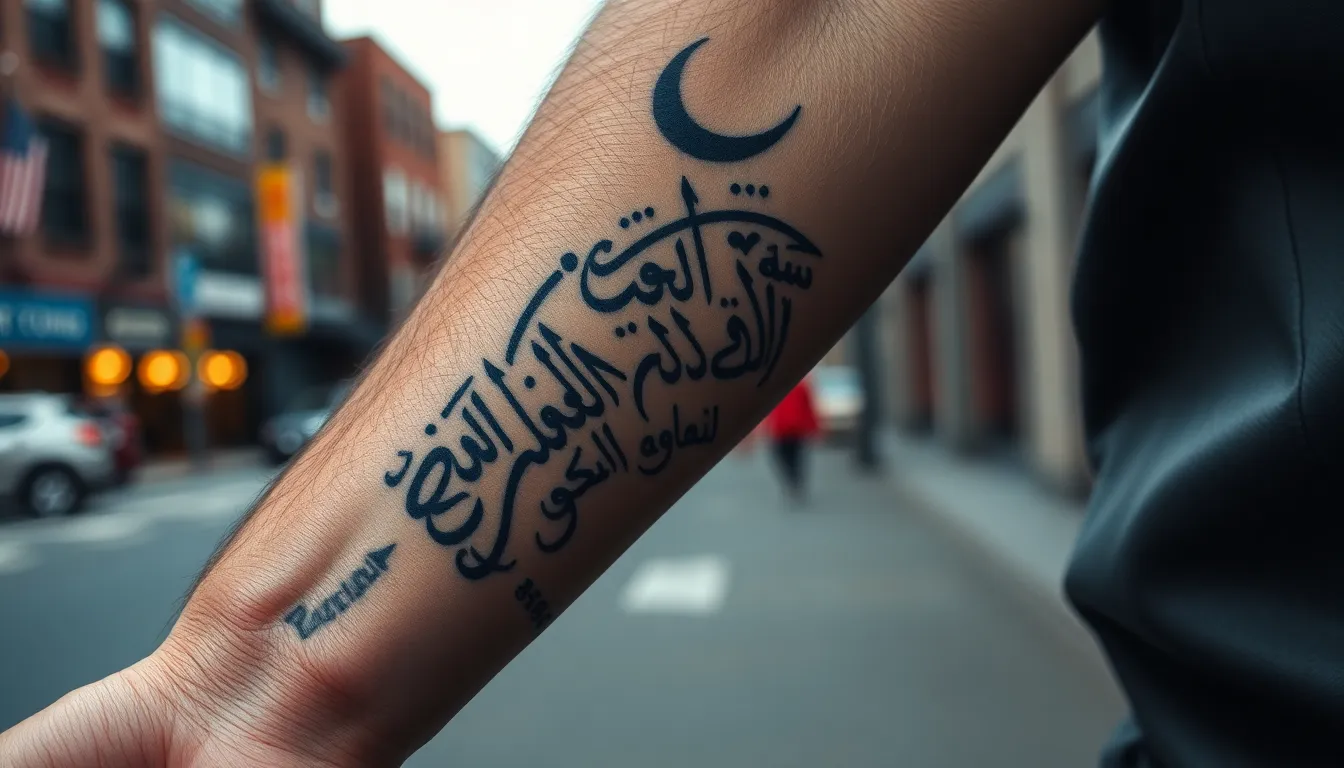 50 Bold Arabic Tattoo Designs for Men: Meaningful Scripts & Cultural Symbols 10 50 Bold Arabic Tattoo Designs for Men: Meaningful Scripts & Cultural Symbols 9