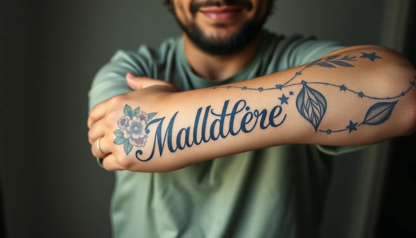 50+ Meaningful Daughter Name Tattoo Ideas for Men: From Script to Symbols 10 50+ Meaningful Daughter Name Tattoo Ideas for Men: From Script to Symbols 9
