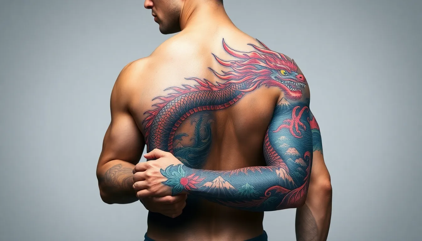 50 Epic Dragon Tattoo Sleeve Ideas for Men: Japanese, Celtic & Modern Designs 9