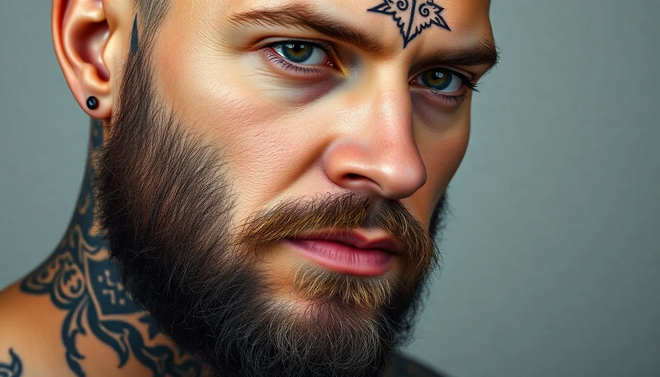 50+ Bold Face Tattoo Ideas for Men: From Small to Full Coverage Designs 10 50+ Bold Face Tattoo Ideas for Men: From Small to Full Coverage Designs 9