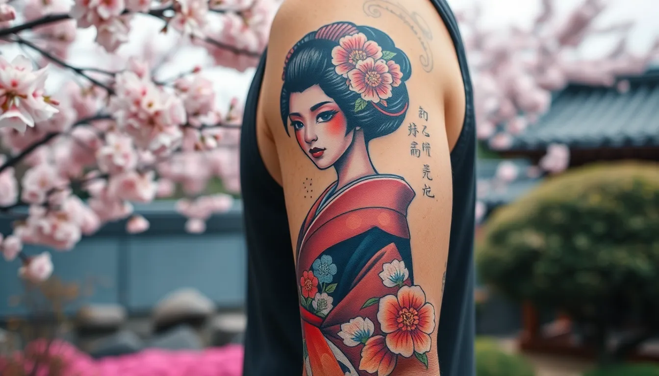 Bold Geisha Tattoo Designs for Men: Traditional Japanese Art Meets Modern Masculinity 10 Bold Geisha Tattoo Designs for Men: Traditional Japanese Art Meets Modern Masculinity 9