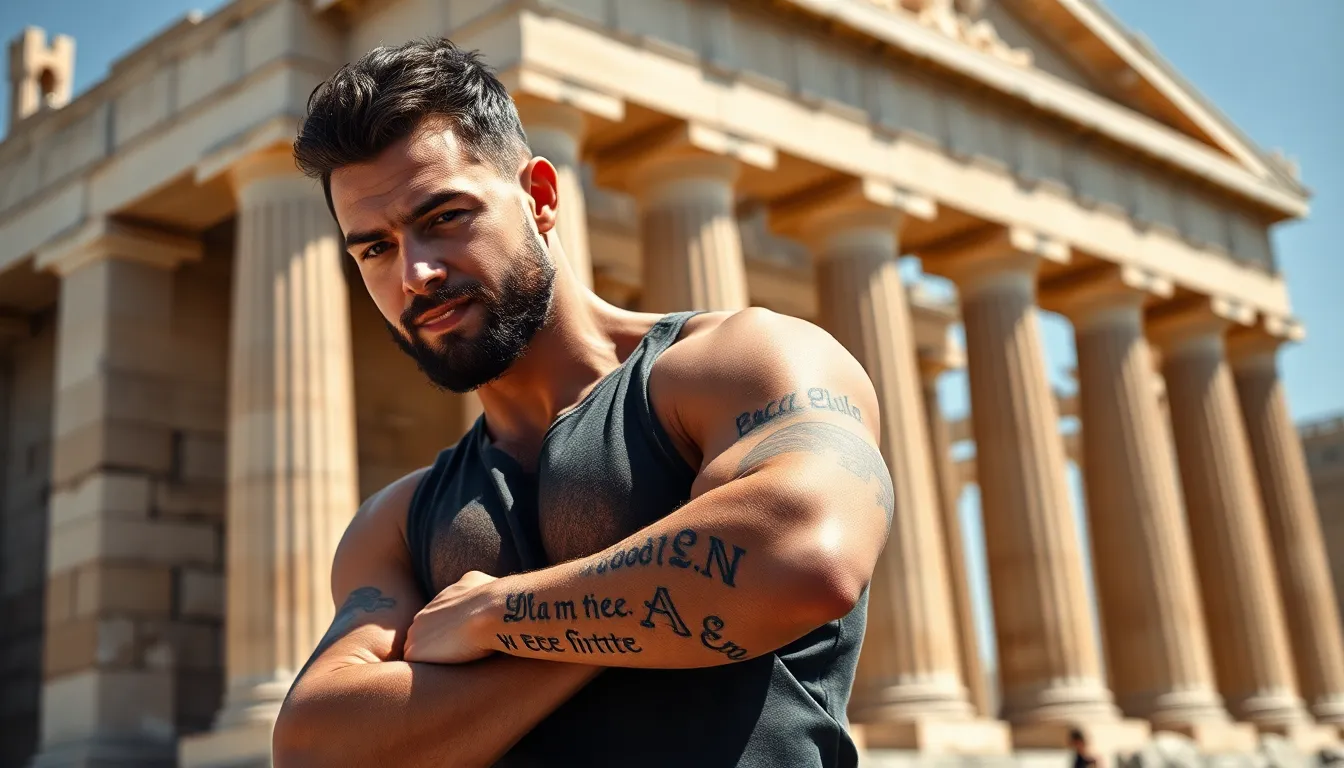 50 Powerful Greek Tattoo Ideas for Men: Gods, Warriors & Ancient Symbols 10 50 Powerful Greek Tattoo Ideas for Men: Gods, Warriors & Ancient Symbols 9