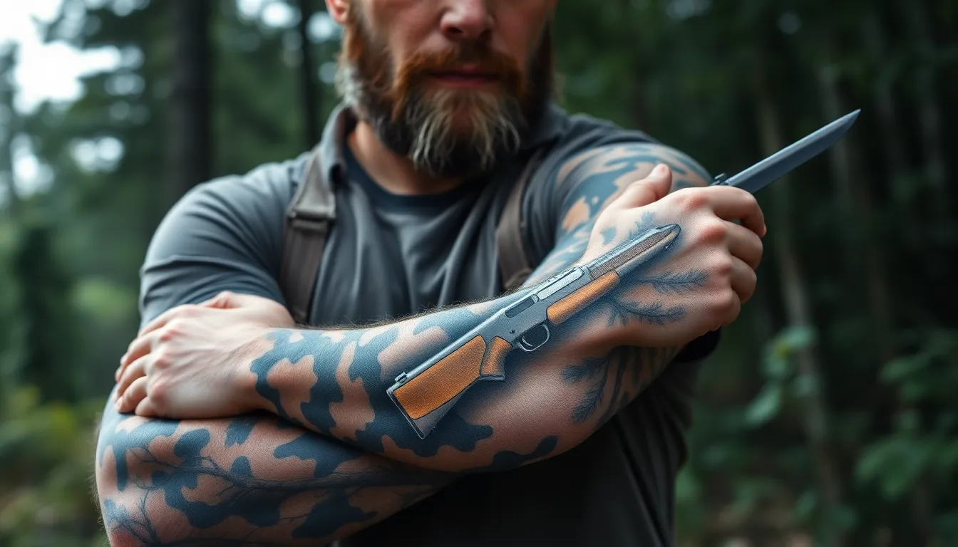 50+ Hunting Sleeve Tattoo Ideas for Men: Wildlife, Bow & Big Game Designs 9