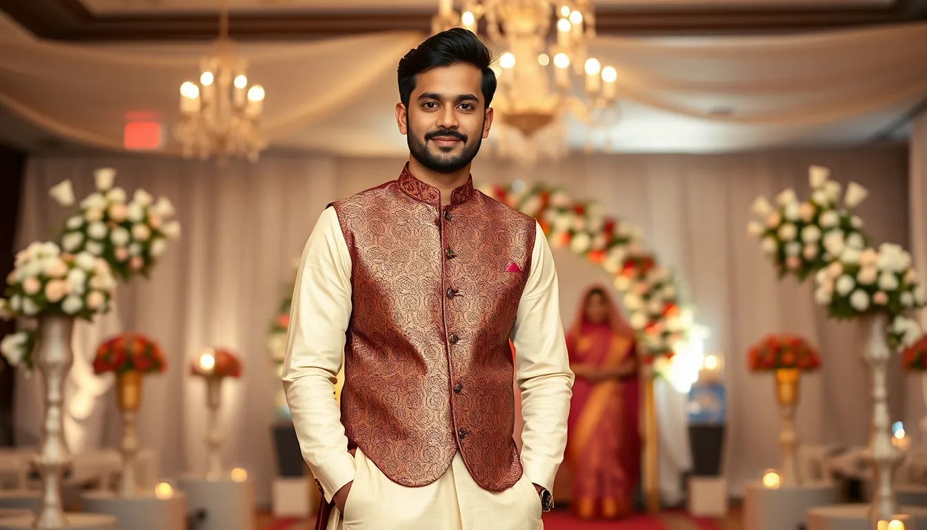 10 Stylish Indo Western Outfits for Men Engagement Ceremonies in 2025 10 10 Stylish Indo Western Outfits for Men Engagement Ceremonies in 2025 9