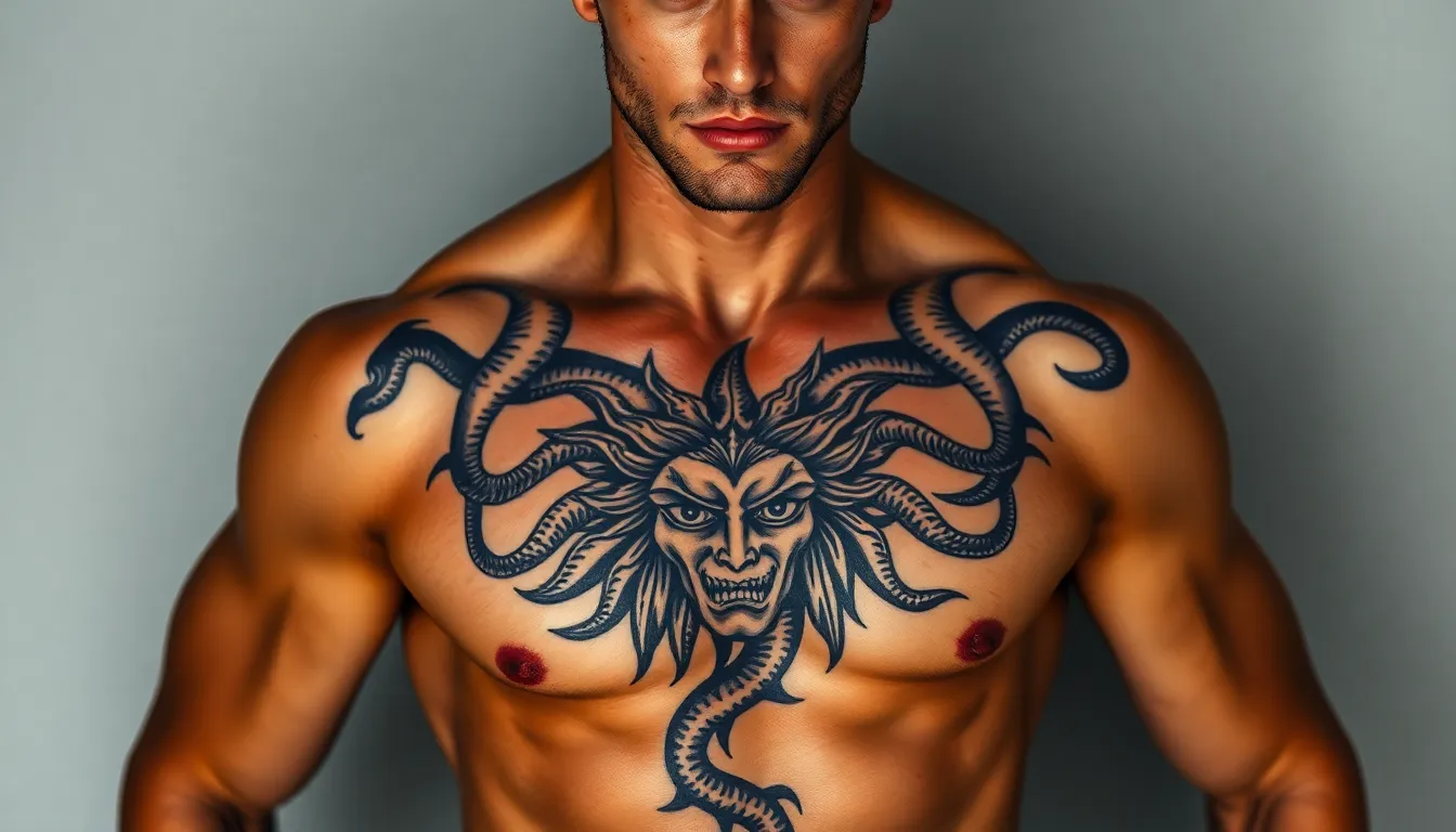 50+ Bold Medusa Tattoo Designs for Men: Mythological Ink Ideas & Placement Guide 10 50+ Bold Medusa Tattoo Designs for Men: Mythological Ink Ideas & Placement Guide 9