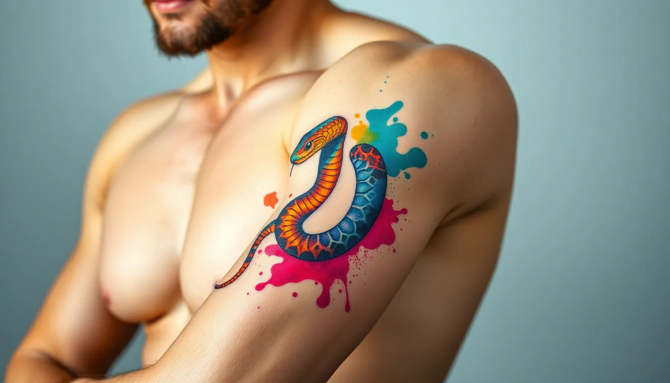 Snake Arm Tattoo for Men: 50+ Bold Designs & Cultural Meanings Guide 10 Snake Arm Tattoo for Men: 50+ Bold Designs & Cultural Meanings Guide 9