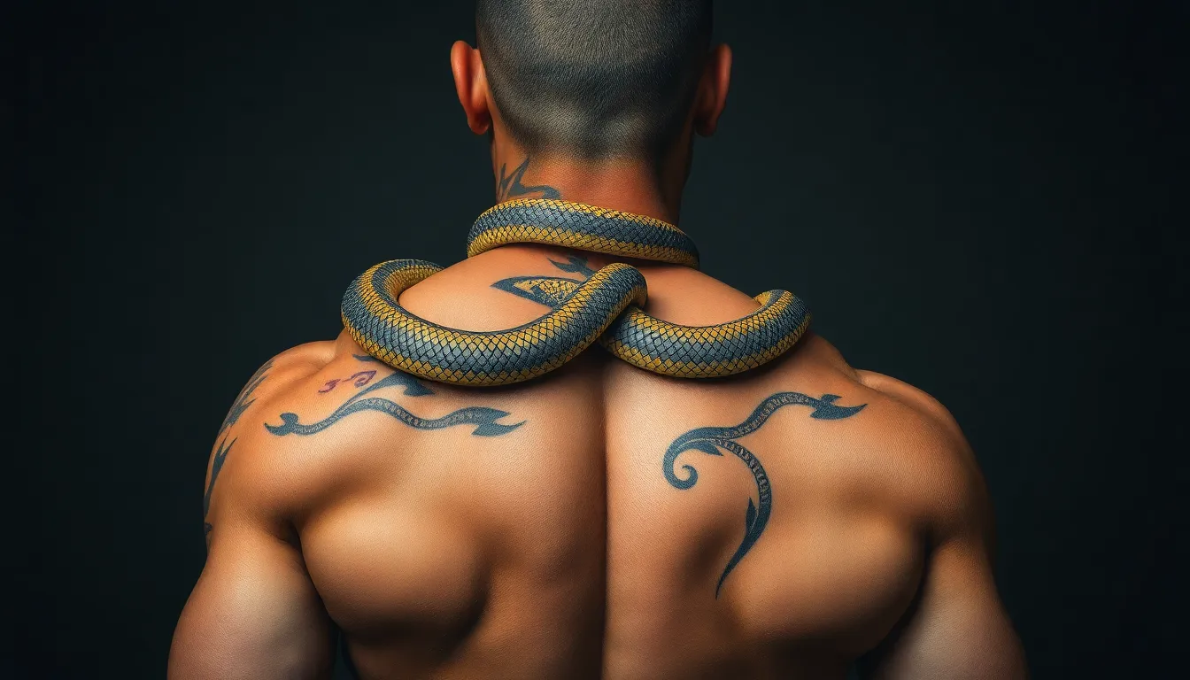 50 Bold Snake Back Tattoo Ideas for Men: Designs, Costs & Pain Guide 10 50 Bold Snake Back Tattoo Ideas for Men: Designs, Costs & Pain Guide 9