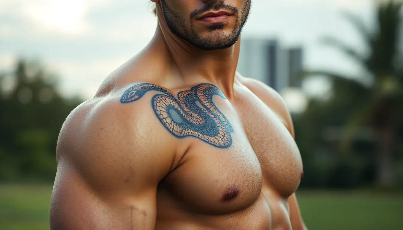 50 Best Snake Shoulder Tattoo Ideas for Men: Bold Designs & Meanings 9