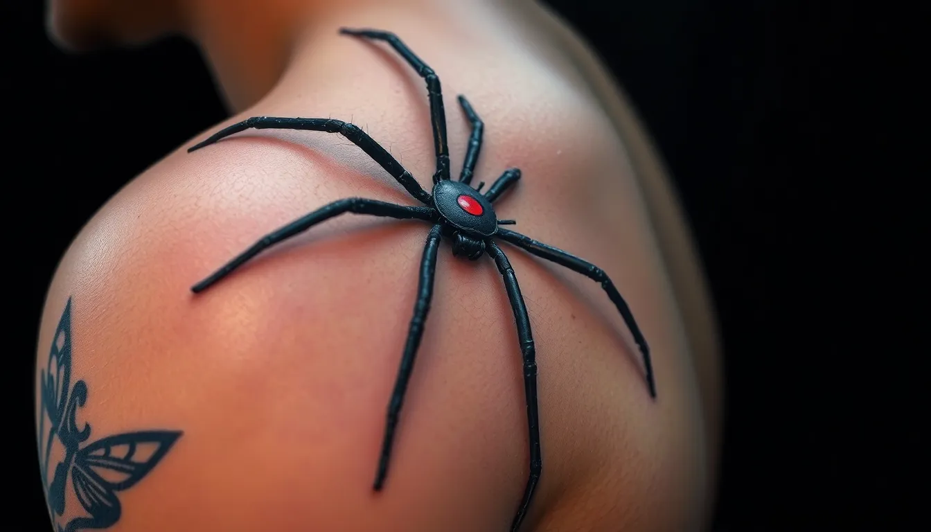 50 Bold Spider Tattoo Ideas for Men: From Black Widows to Geometric Designs 10 50 Bold Spider Tattoo Ideas for Men: From Black Widows to Geometric Designs 9