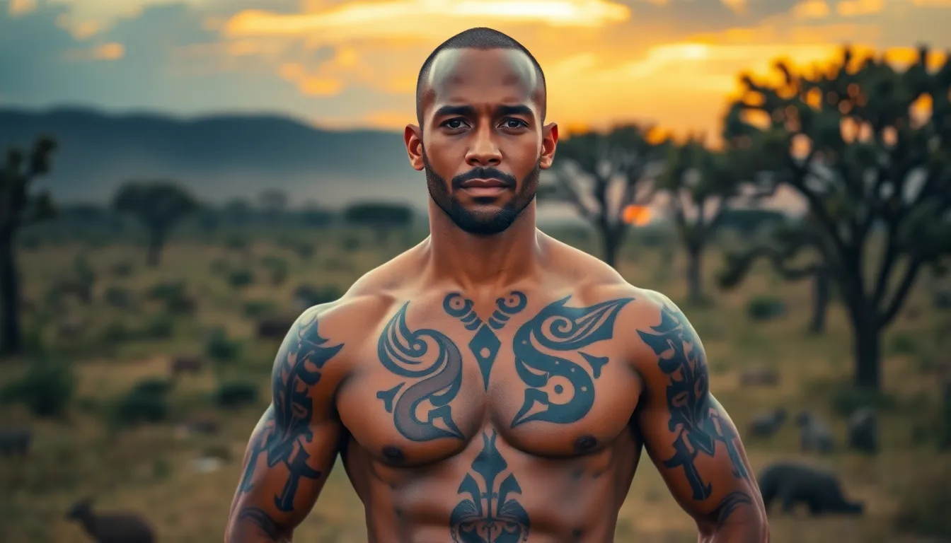 50+ Powerful African Tattoo Ideas for Men: Tribal Symbols & Meaningful Designs 12 50+ Powerful African Tattoo Ideas for Men: Tribal Symbols & Meaningful Designs 11