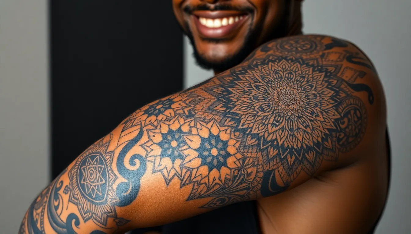 50+ Bold Black Men Sleeve Tattoo Ideas That Celebrate Your Heritage & Style 12 50+ Bold Black Men Sleeve Tattoo Ideas That Celebrate Your Heritage & Style 11